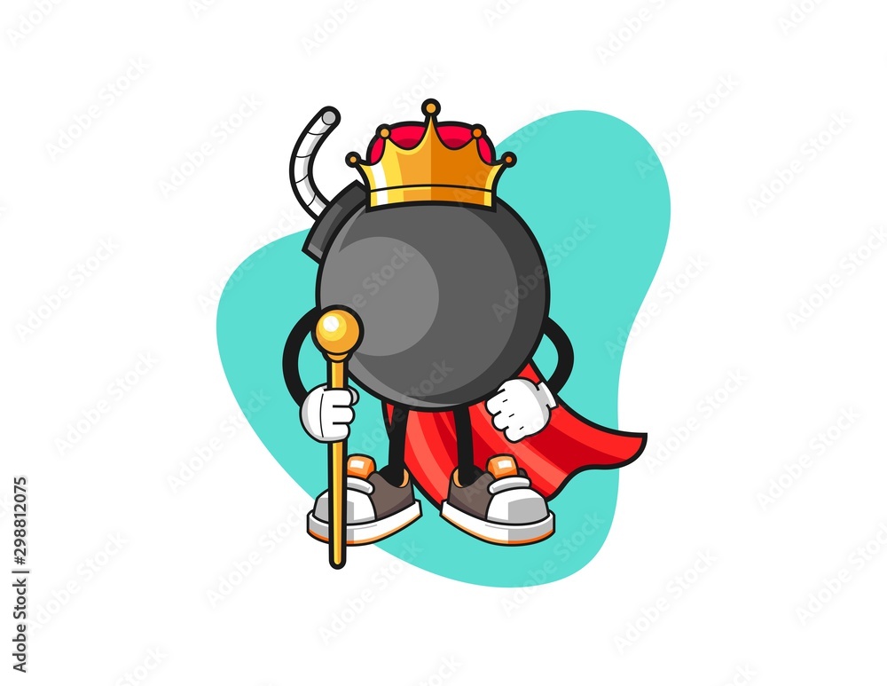 Bomb king cartoon. Mascot Character vector. Bomb king cartoon. Mascot Character vector.