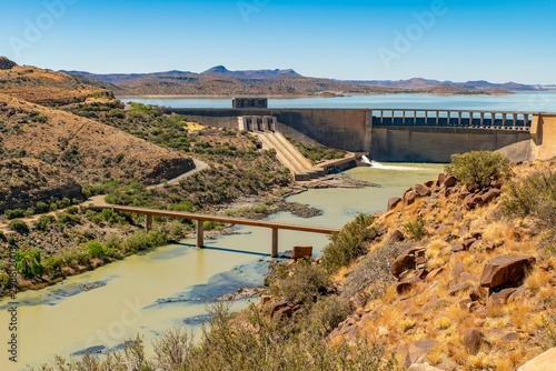 Gariep dam during a drought in the Free State province of South Africa photo