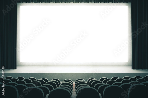 Black cinema with blank screen