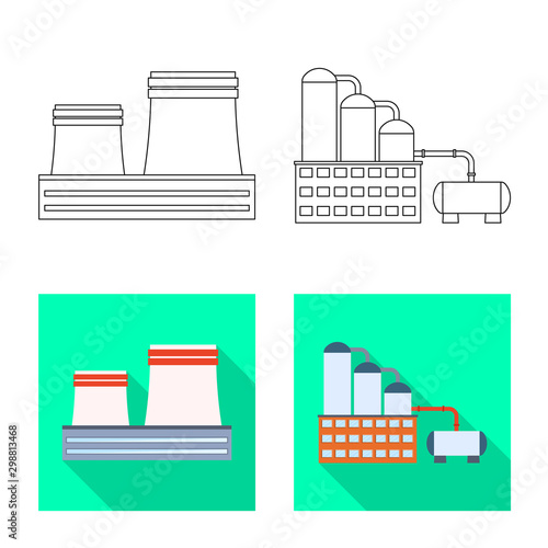 Isolated object of production and structure icon. Collection of production and technology stock symbol for web.