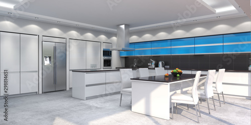 3D rendering modern kitchen