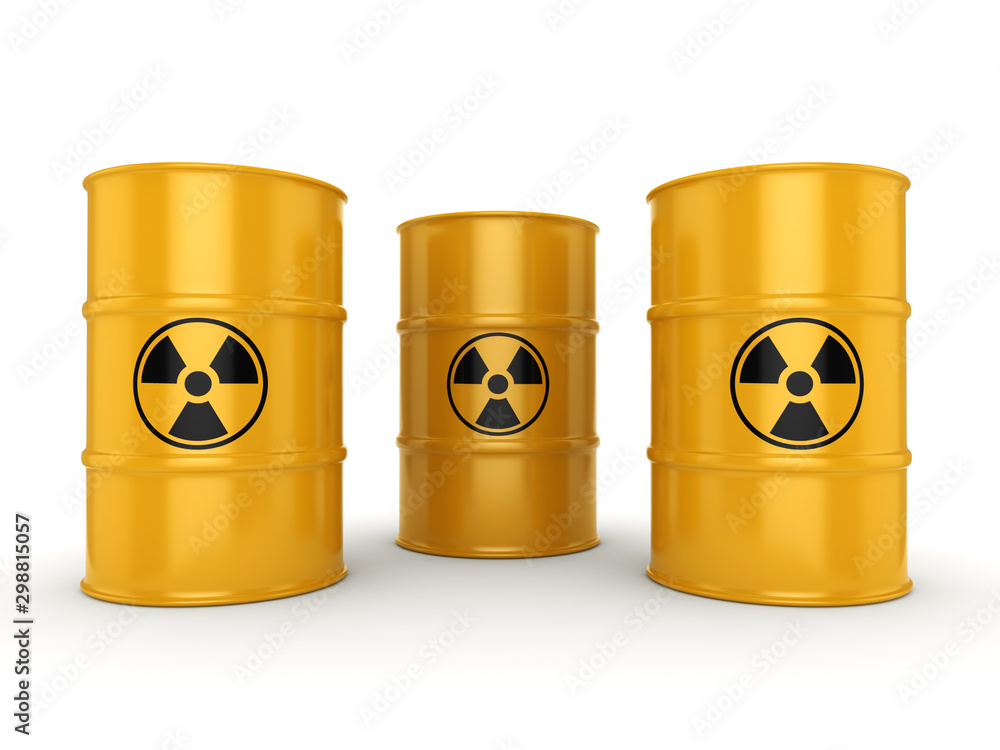 3D rendering radioactive barrels 3D rendering radioactive barrels
