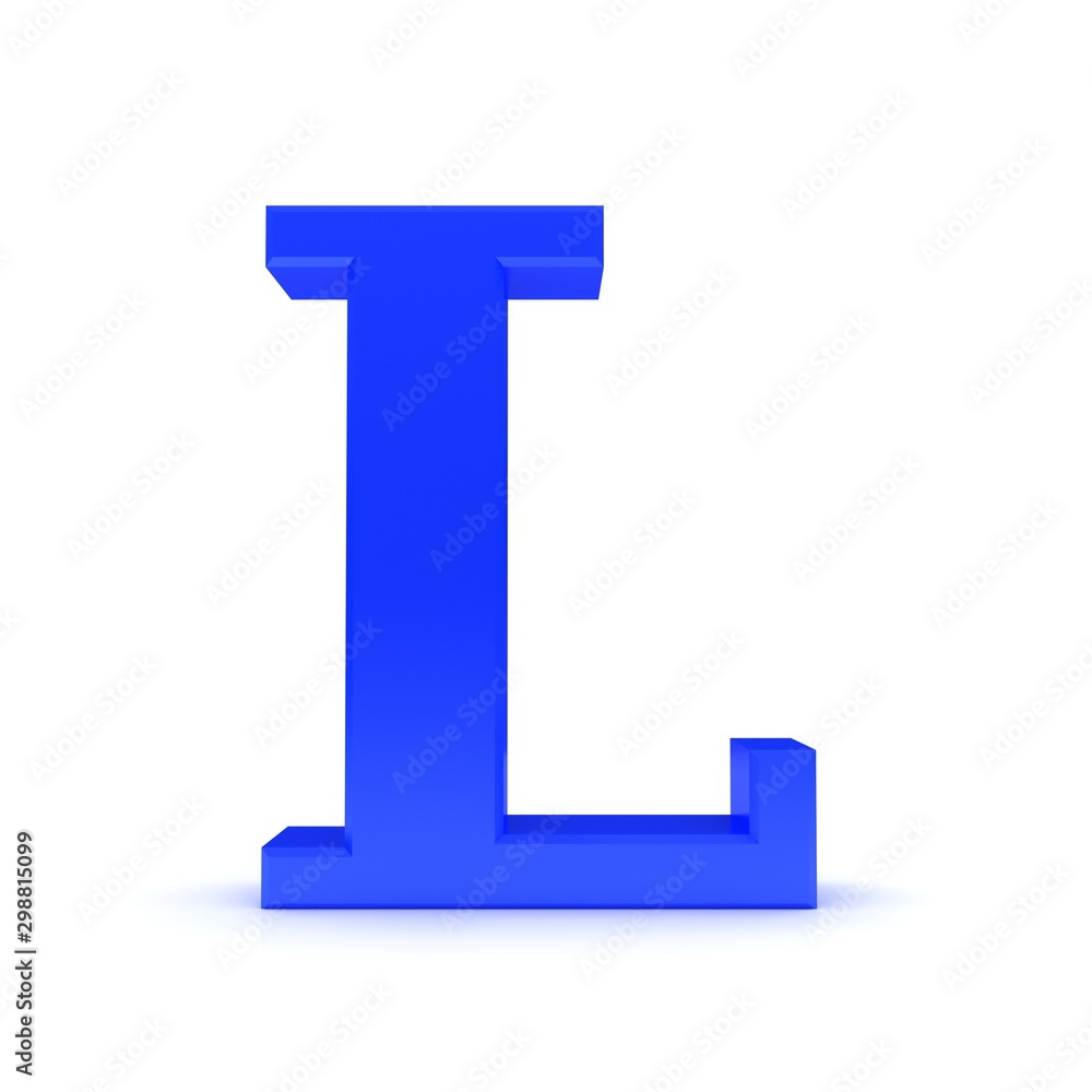 L letter blue sign 3d rendering L letter blue sign 3d rendering