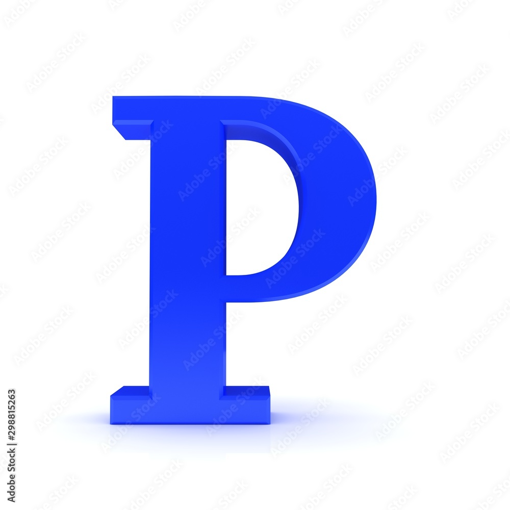 P letter blue sign 3d rendering P letter blue sign 3d rendering