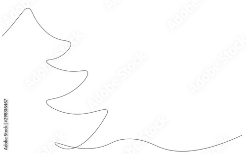 Christmas background tree and snow vector illustration