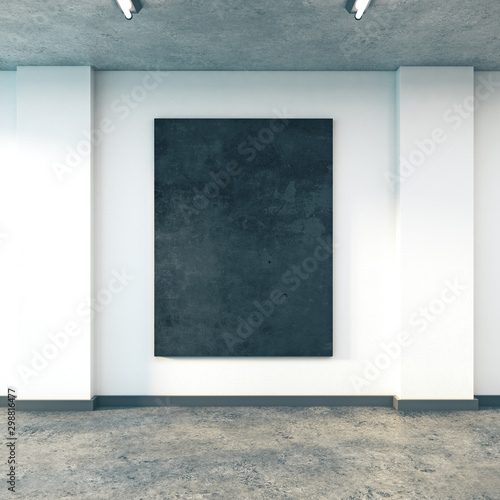 interior with empty black poster