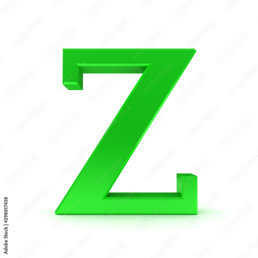 Z letter green sign 3d sign alphabet Z letter green sign 3d sign alphabet