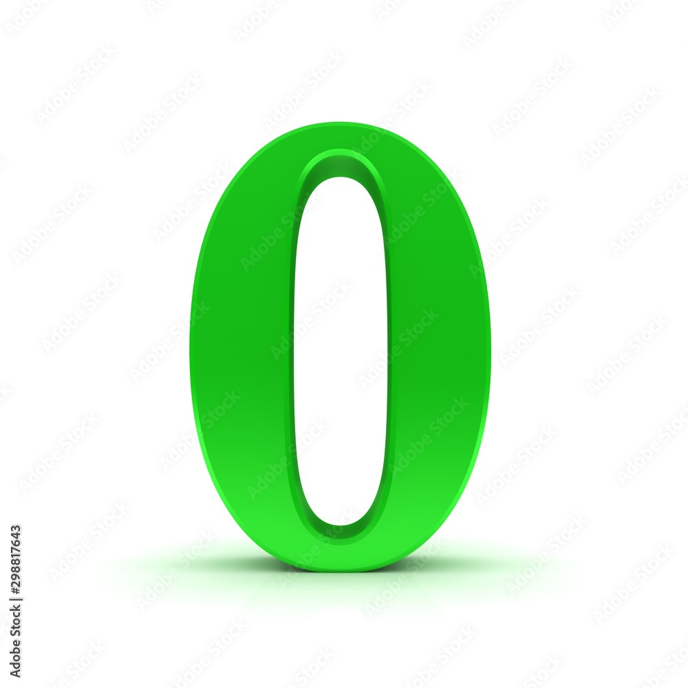 0 number 3d zero green sign rendering 0 number 3d zero green sign rendering