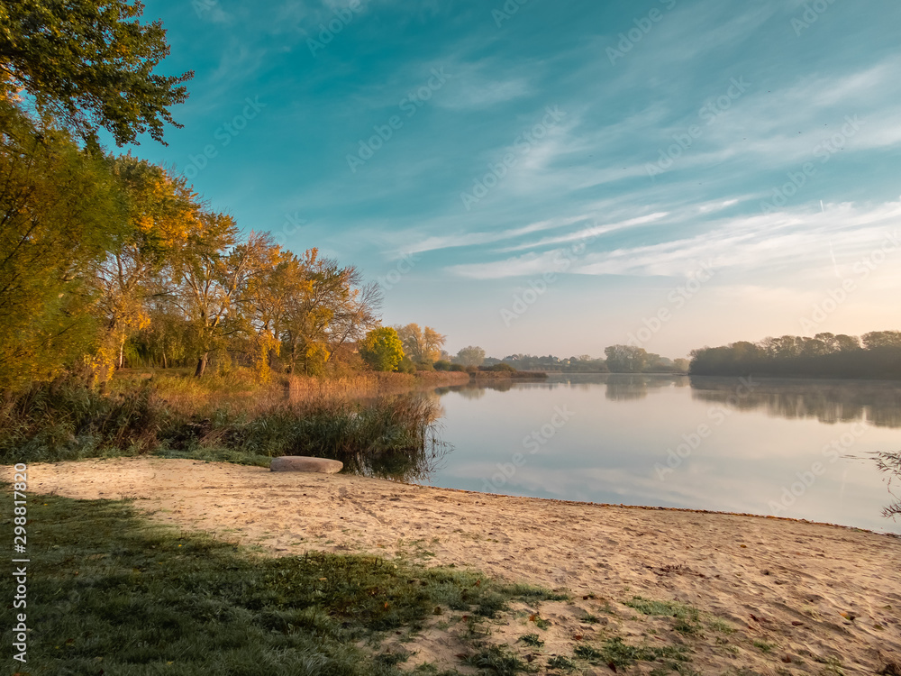 See, Strand, Herbst, Morgen, Wasser, See, Strand, Herbst, Morgen, Wasser,
