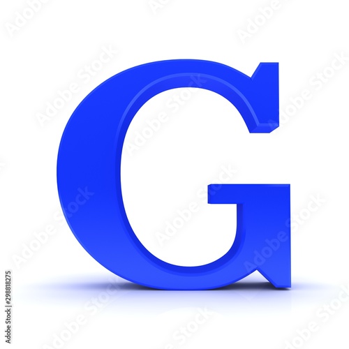 G letter 3d blue sign