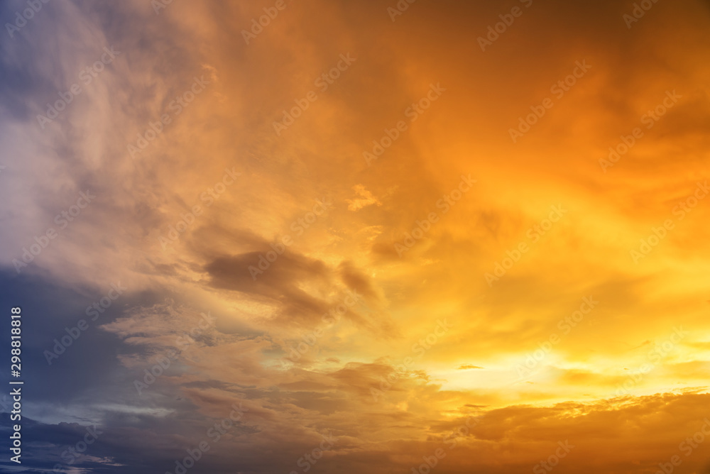 Beautiful sky with cloud sunset - obrazy, fototapety, plakaty 