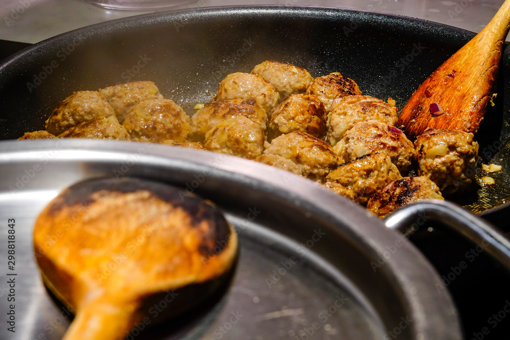 Making Swedish meatballs. Making Swedish meatballs.