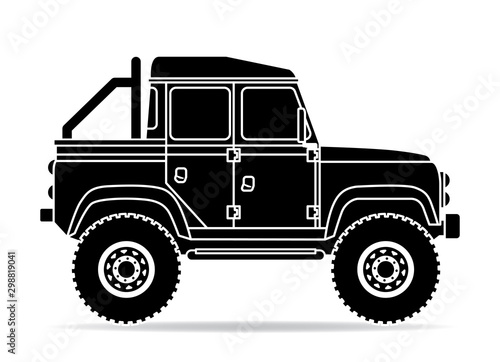 Britischer Pickup Geländewagen schwarz