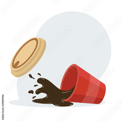 Hot Spilled coffee Paper cup vector