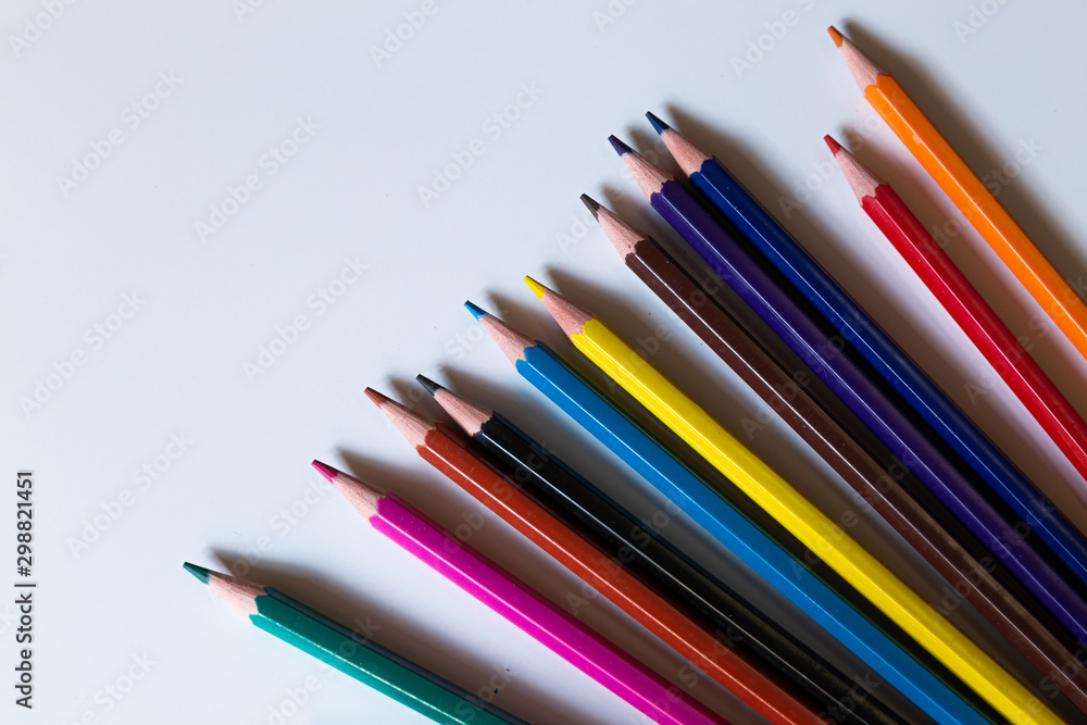 Fototapeta premium color pencils isolated on white background