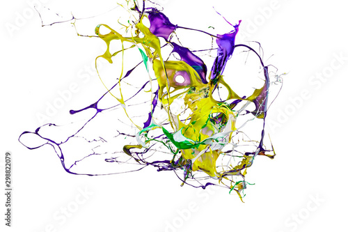 abstract color splash or explosion of colored paints isolated on white background