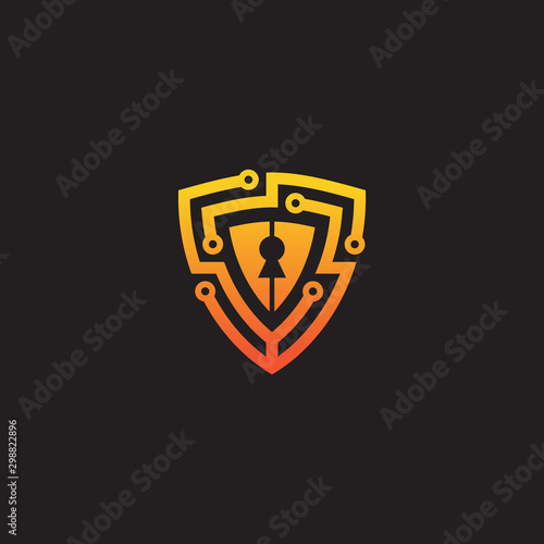 security logo technology for your company, shield logo for security data