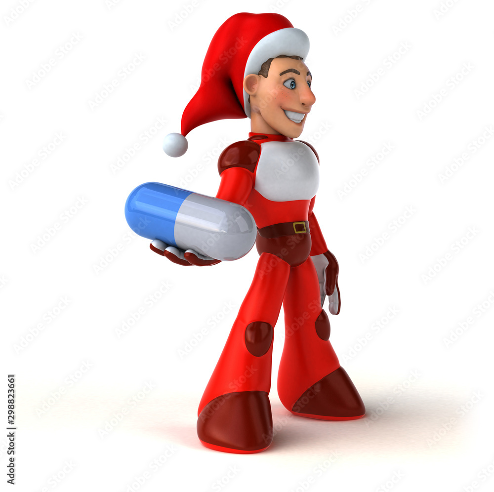 Fun Super Santa Claus - 3D Illustration Fun Super Santa Claus - 3D Illustration