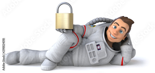 Fototapeta Naklejka Na Ścianę i Meble -  Fun astronaut - 3D Illustration
