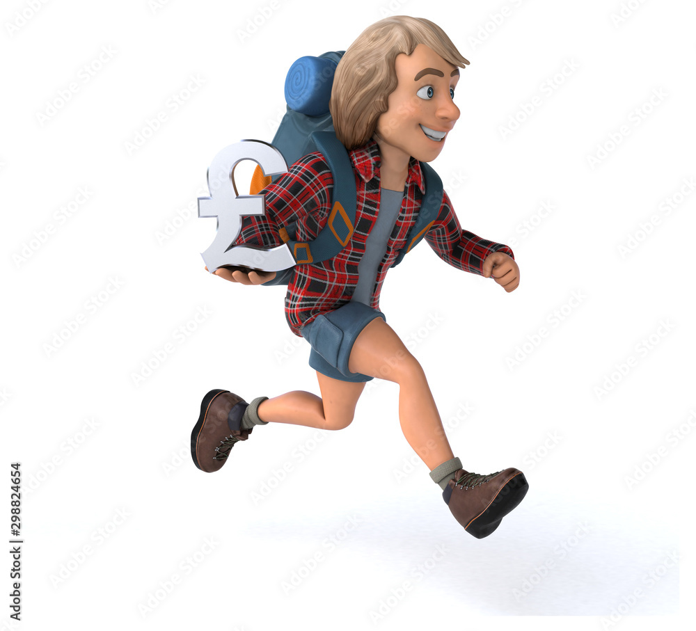 Fun backpacker cartoon guy Fun backpacker cartoon guy