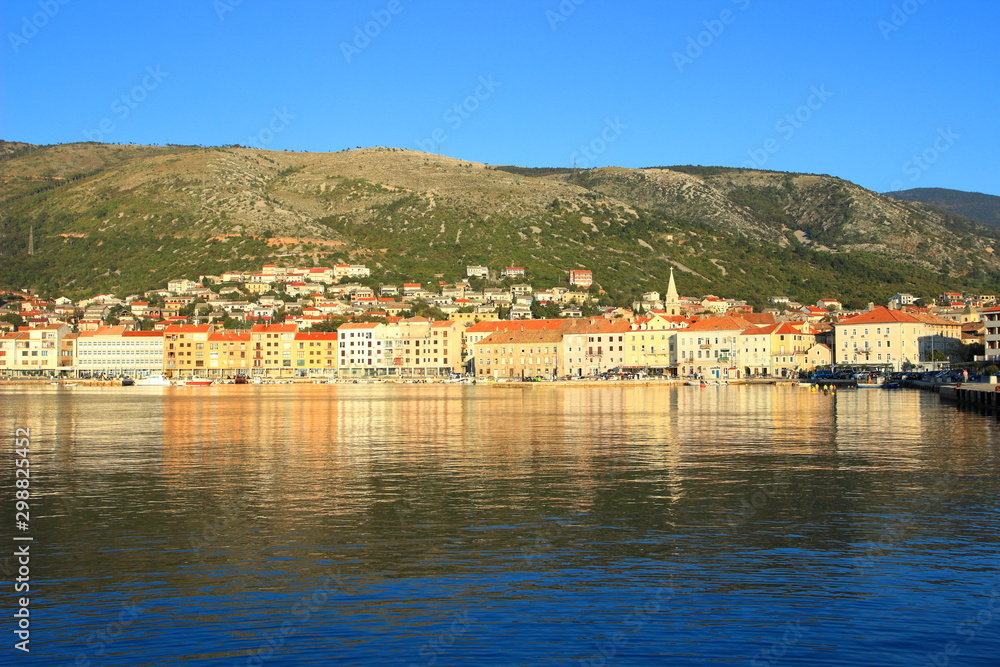 Senj town, panoramic view, touristic destination in Croatia
