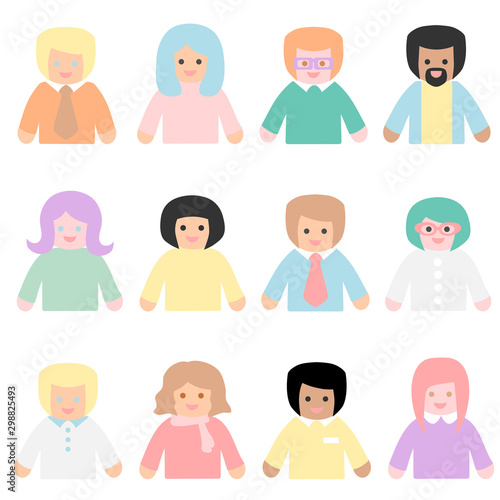 People diversity - pastel color