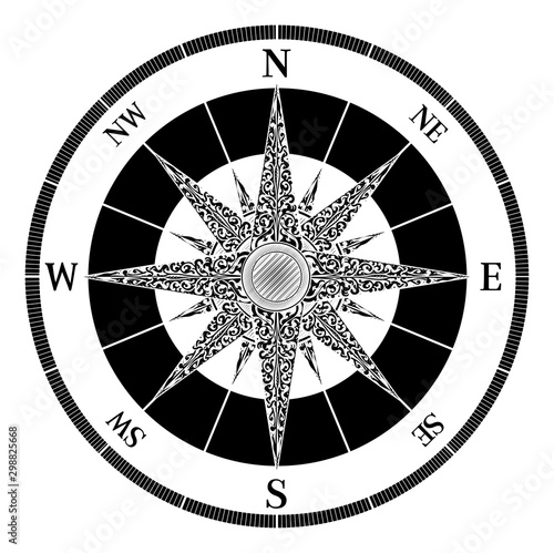 A map compass rose design i...