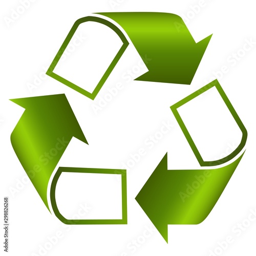 Recycle logo green icon recyclable products symbol isolated on white background