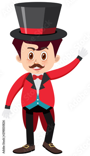 Single character of ring master on white background