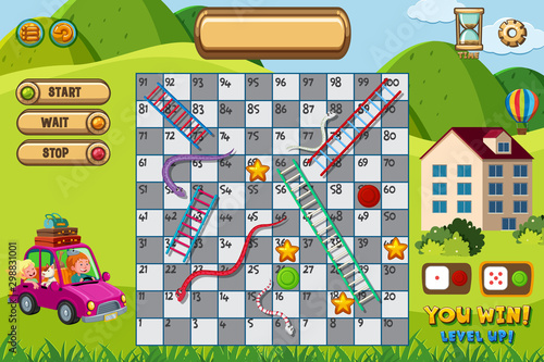 Game template with peole driving home