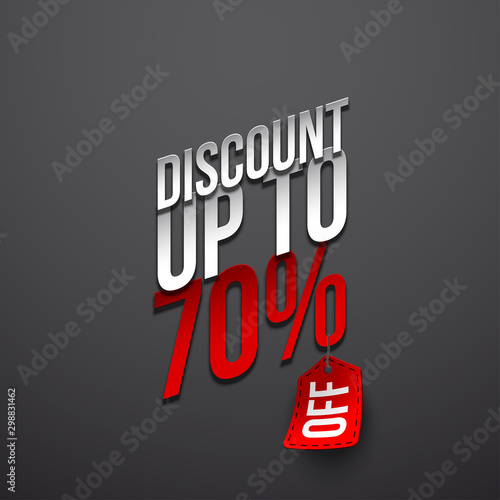 Sticker for mega-sale "Black Friday". Black Friday discount poster. Annual Christmas sales season. Big discounts in retail and online stores (up to 50%). Friday, November 29, 2019