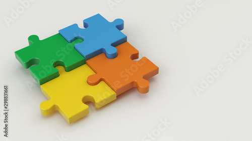 Missing jigsaw puzzle pieces. Business concept. 3d rendering