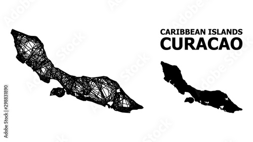 Wire Frame Map of Curacao Island
