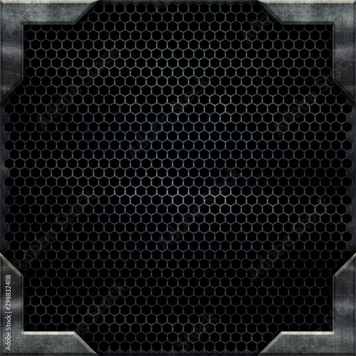 Wallpaper Mural Rhombus wire pattern black metal background Torontodigital.ca