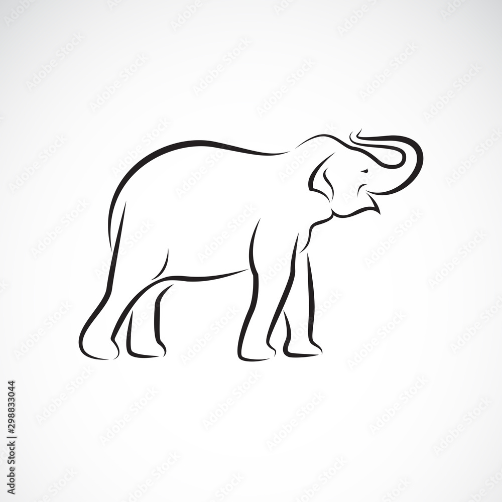 Obraz premium Vector of an elephant design on a white background. Wild Animals. Elephant logo or icon. Easy editable layered vector illustration.
