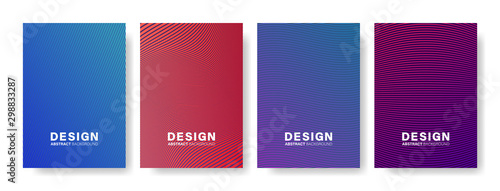 Abstract geometric patterns. Gradients covers design. Set of business brochure, applicable for placards, banners, posters, flyers. Vector illustration.
