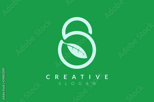 Logo design is a combination of padlock and leaf shape. Minimalist and modern vector design suitable for community, business, and product brands