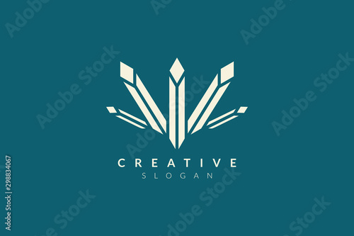 Long diamond beam logo design. Minimalist and modern vector illustration design suitable for business and brands