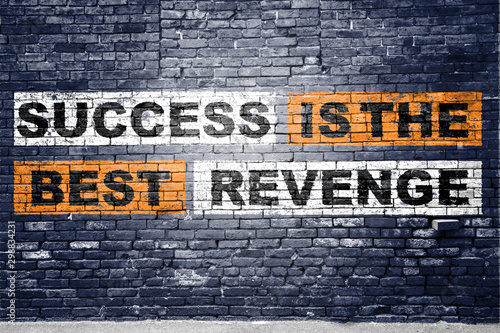 Success is the best revenge saying lettering Graffiti on Brick Wall