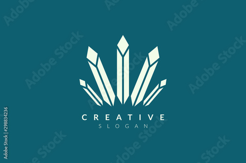 Long diamond beam logo design. Minimalist and modern vector illustration design suitable for business and brands