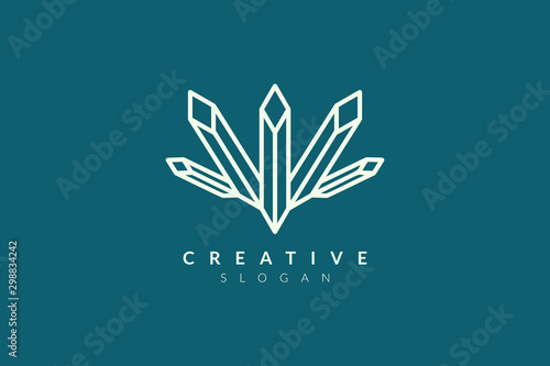 Long diamond beam logo design. Minimalist and modern vector illustration design suitable for business and brands