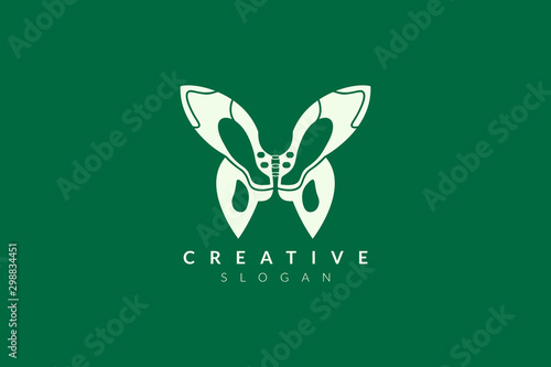 Logo design of the pelvis with a butterfly shape. Minimalist and modern vector illustration design suitable for business or healthcare brands