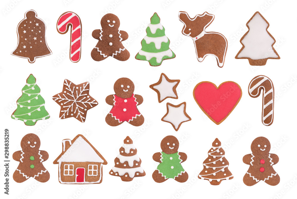 Fototapeta premium Christmas gingerbread cookies, winter holiday food