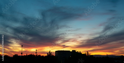 evening sunset of warm summer