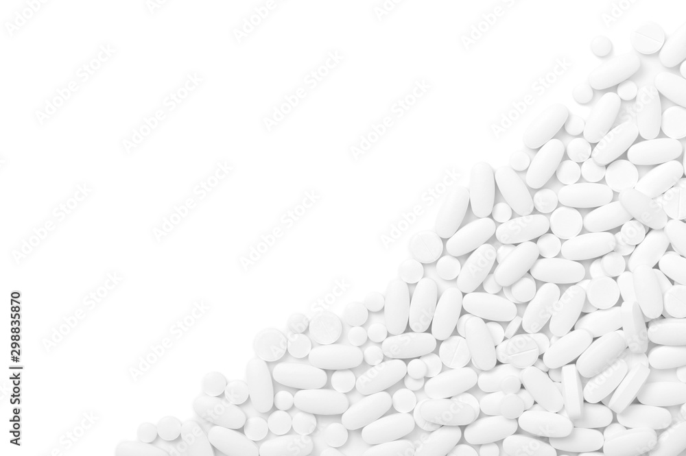 Fototapeta premium różne pigułki makro na białym tle