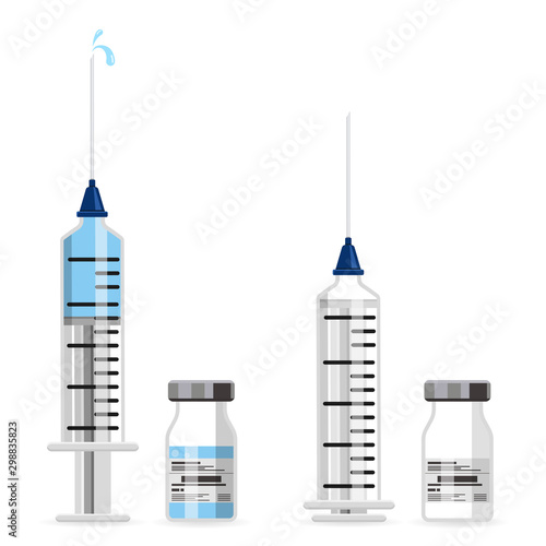Plastic Medical Syringe and Vial Icon