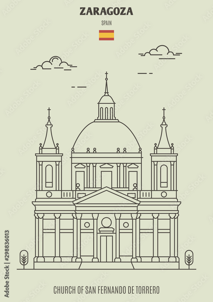 Church of San Fernando de Torrero in Zaragoza, Spain. Landmark icon