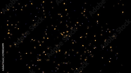 4k animated background simulating the flight of glowing moths