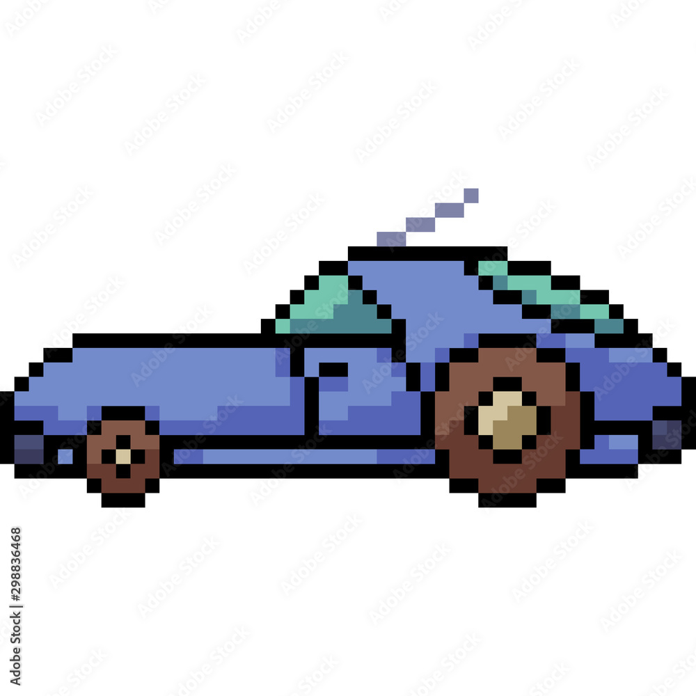 Obraz premium vector pixel art car toy