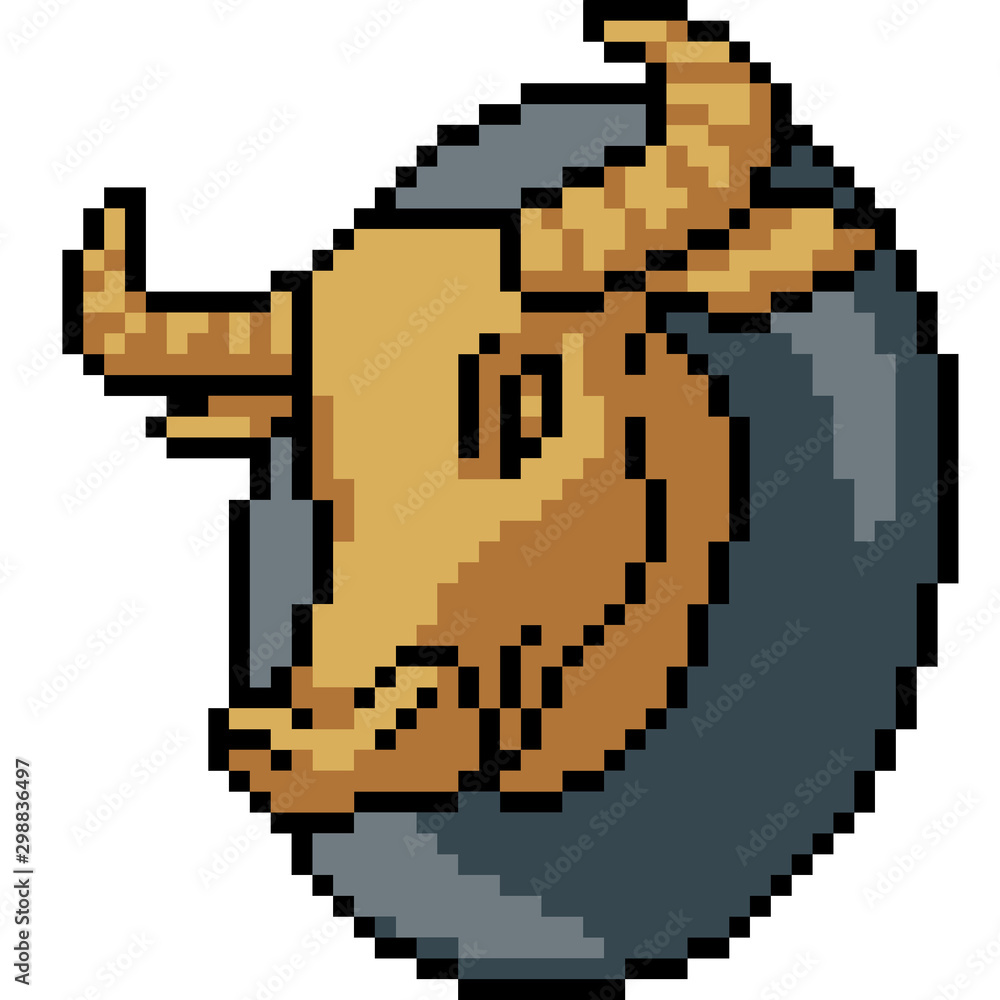 vector pixel art gold buffalo vector pixel art gold buffalo